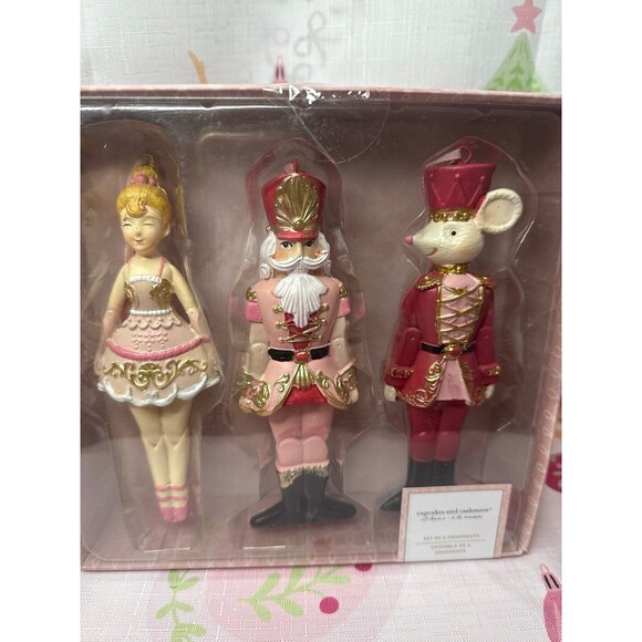 Cupcakes and Cashmere Pink Christmas Ballerina & Nutcracker Ornaments Set - Picture 3 of 5